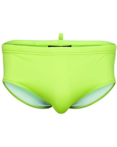 DSquared² Bañador con cinturilla elástica y logo - Verde