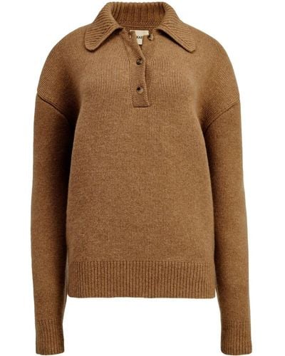 Khaite Bristol Polo-collar Sweater - Brown