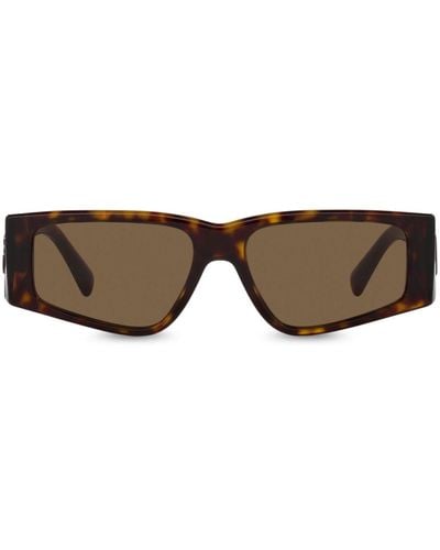 Dolce & Gabbana Tortoiseshell-effect Rectangle-frame Sunglasses - Brown