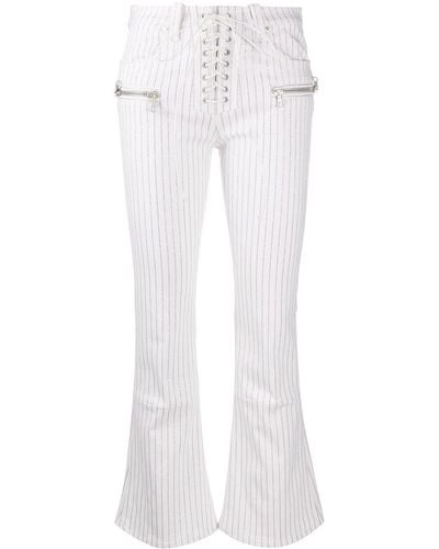 Unravel Project Striped Flared Pants - White