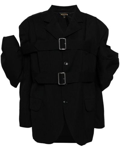 Comme des Garçons Detachable-panel Wool Blazer - Black