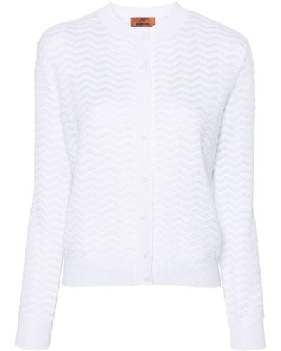 Missoni Zigzag-woven Button-up Cardigan - White