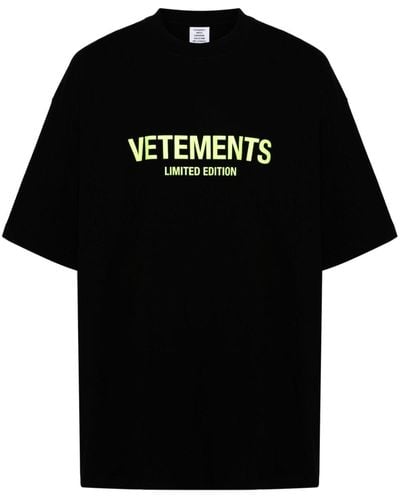 Vetements Logo-print Cotton T-shirt - Black
