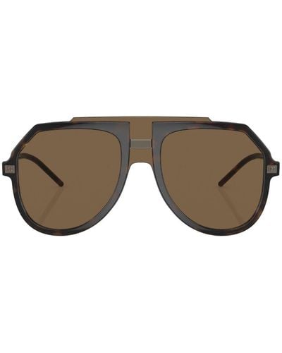Dolce & Gabbana Tortoiseshell-effect aviator-frame sunglasses - Verde