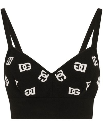 Dolce & Gabbana Top With Dg Logo - Black