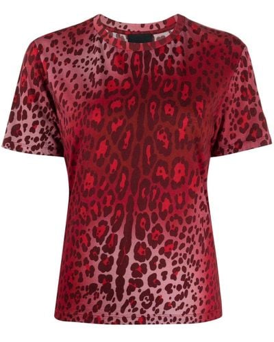 Cynthia Rowley T-shirt leopardata - Rosso