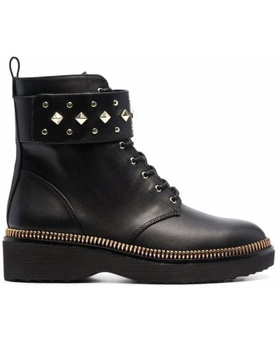 MICHAEL Michael Kors Haskell Spike-strap Leather Boots - Black