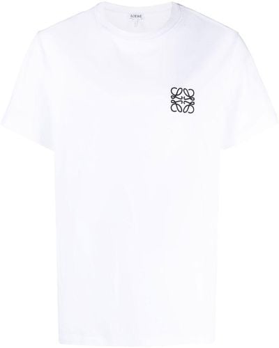 Loewe Camiseta con logo bordado - Blanco