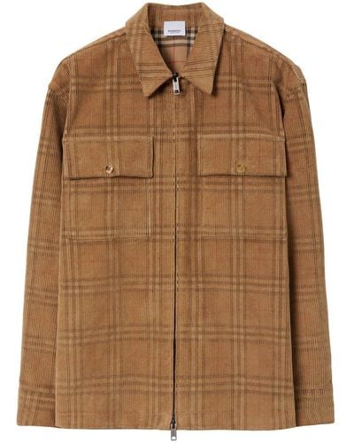 Burberry Checked Corduroy Overshirt - Brown