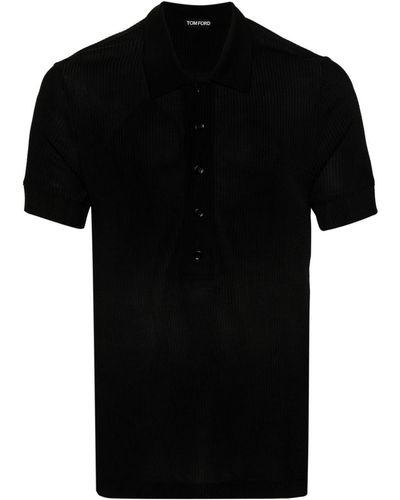 Tom Ford モノグラム ポロシャツ - ブラック