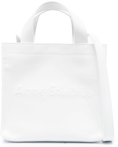 Acne Studios Borsa tote con logo goffrato - Bianco