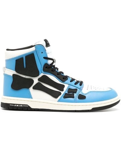 Amiri Skel Top Hi Leather Sneakers - Blue