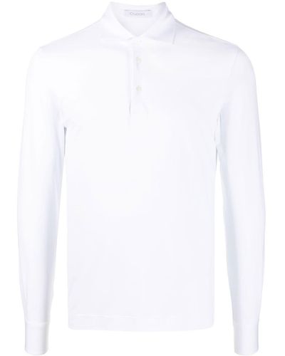 Cruciani Langärmeliges Poloshirt - Weiß