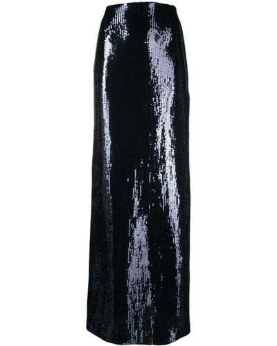 Galvan London Sequin-embellished Straight Maxi Skirt - Black