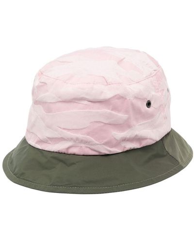 Mackintosh Sombrero de pescador con parche de logo - Rosa