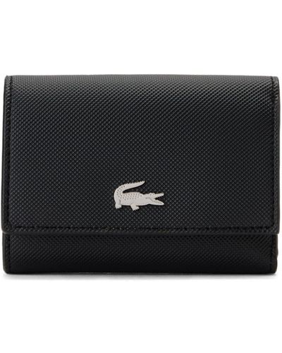 Lacoste Portefeuille pliant à plaque logo - Noir