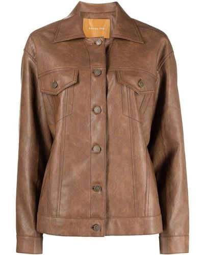 Rejina Pyo Theo Faux Leather Jacket - Brown