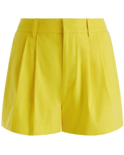 Alice + Olivia Conry Pleated Shorts - Yellow