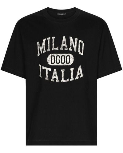 Dolce & Gabbana Dg Logo-print Cotton T-shirt - Black