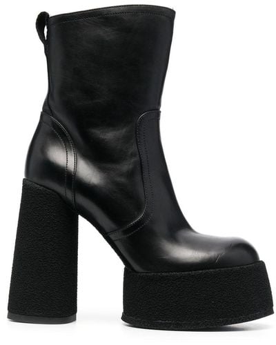 Premiata Stiefel mit Plateausohle 125mm - Schwarz