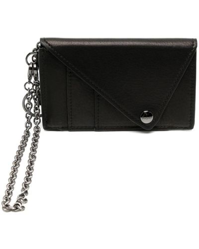 Yohji Yamamoto Chain-strap Leather Wallet - Black