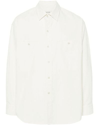 Lemaire Camisa de sarga - Blanco