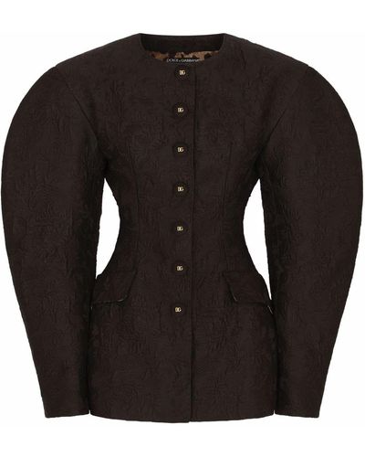 Dolce & Gabbana Cotton-silk Structured Jacket - Black