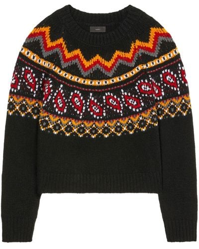 Alanui Antarctic Circle Intarsia-knit Sweater - Black