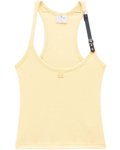 Courreges Holistic Buckle-detail Tank Top - Yellow