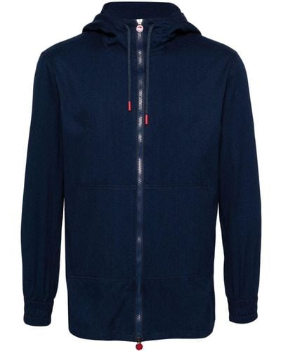Kiton Zip-up Hooded Shirt Jacket - Blue