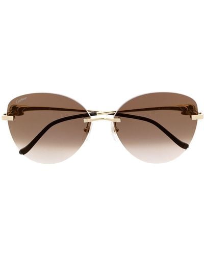 Cartier Gafas de sol con montura oversize - Metálico