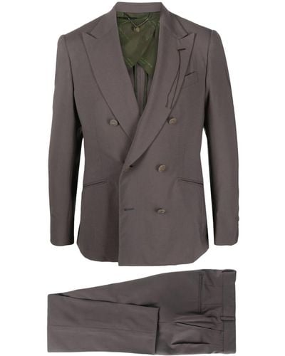 Maurizio Miri Double-breasted Stretch-wool Suit - Grey