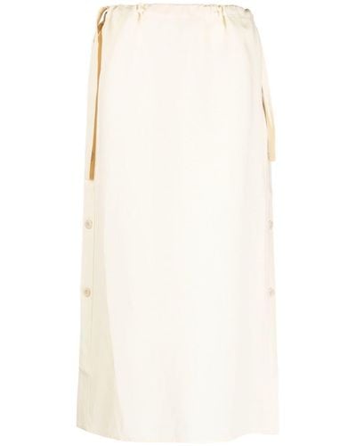 Totême Side-button Drawstring Midi Skirt - White