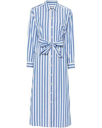 Weekend by Maxmara Striped Cotton Shirt Dress - Blue