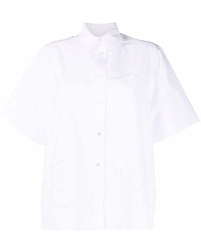 P.A.R.O.S.H. Hemd mit kurzen Ärmeln - Weiß