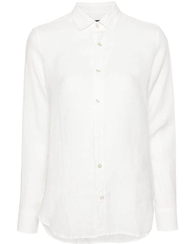 Peuterey Hemd aus Leinen - Weiß