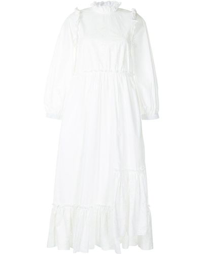 Biyan Kleid mit verzierten Schultern - Weiß