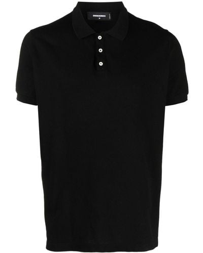 DSquared² Icon-print Cotton Polo Shirt - Black