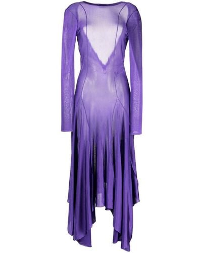 Versace Open-back Maxi Dress - Purple