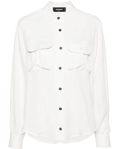 DSquared² Pointed-collar shirt - Blanco