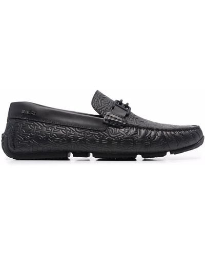 Bally Logo-plaque Leather Loafers - Black