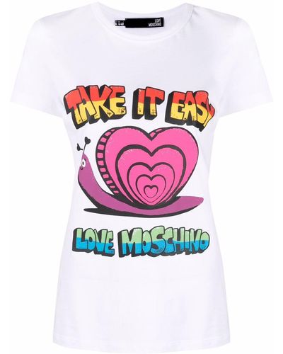 Love Moschino グラフィック Tシャツ - ホワイト