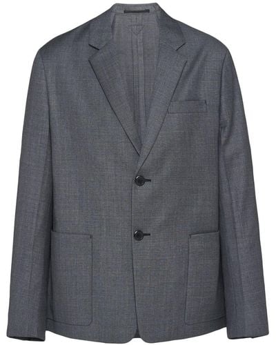 Prada Single-breasted Wool Blazer - Grey