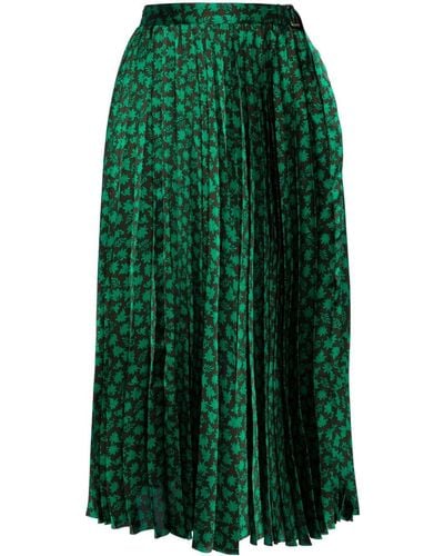 Sacai Falda midi con estampado floral - Verde