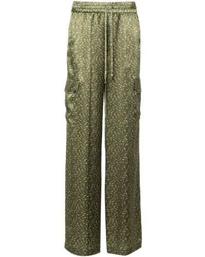 Kiton Abstract-print Silk Trousers - Green
