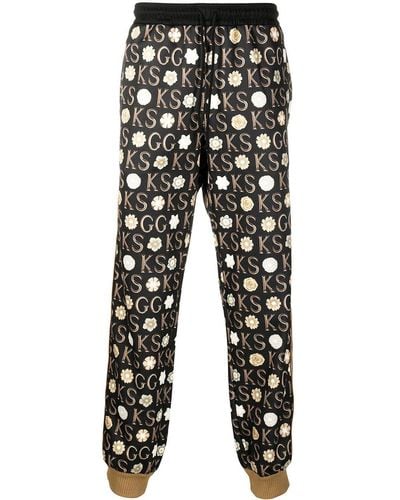 Gucci Pantalones de chándal estampados de x Ken Scott - Negro