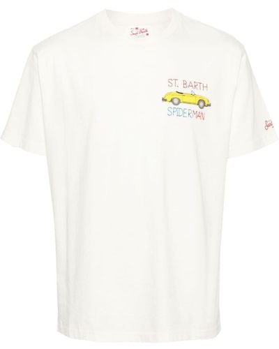 Mc2 Saint Barth Speed Man Car-print T-shirt - White