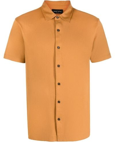 Roberto Collina Short-sleeve Cotton Shirt - Orange