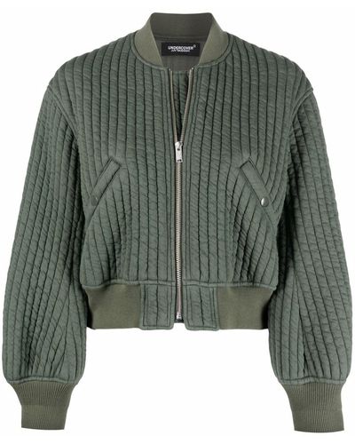 Undercover Quilted Bomber Jacket - Green