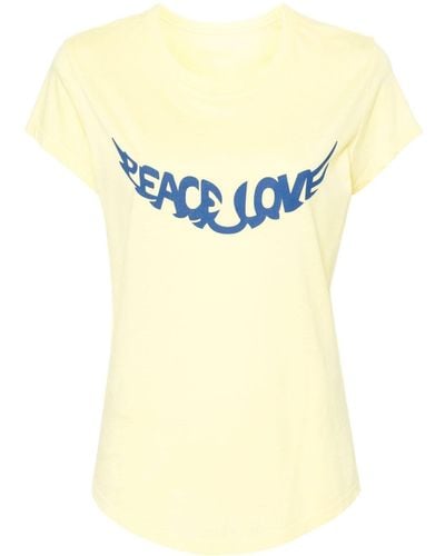 Zadig & Voltaire T-shirt Woop à motif d'ailes - Bleu